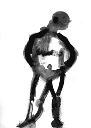 Maennerakt4, A4, Tusche