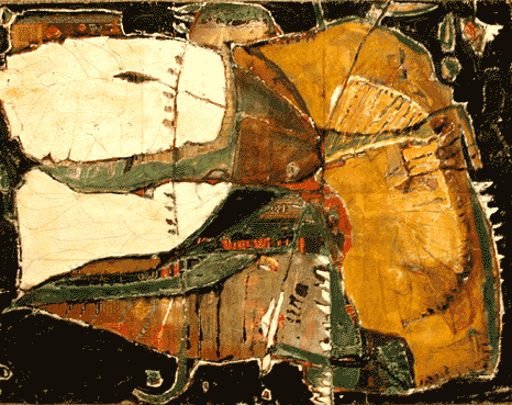 Schmetterlingskrieger, Collage, Tempera,  ca. 65x45